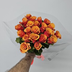 Розы оранжевые 21шт