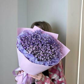 Букет мини из лиловых гипсофил