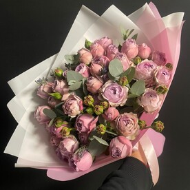 Букет роза кустовая пионовидная