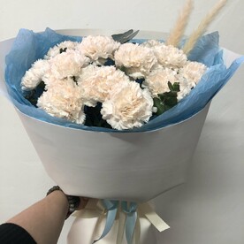 Гвоздика брют, Сухоцветы, Зелень, Дизайнерская упаковка