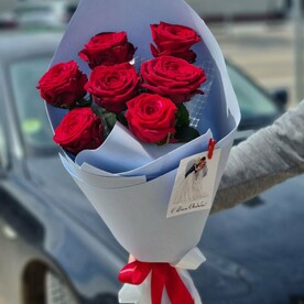 Роза ред наоми, Авторская упаковка, Открытка
