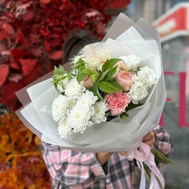 Лизиантус Эустома, Хризантема кустовая, Диантус, Роза менсфилд парк, Пленка дизайнерская