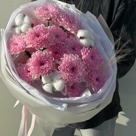 Хризантема кустовая, Пленка дизайнерская, Открытка
