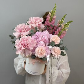 🌸НОВИНКА 🌸 Коробка с французскими  розами , гортензией и антирринумом
