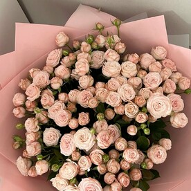 Нежный букет из 15 кустовых роз