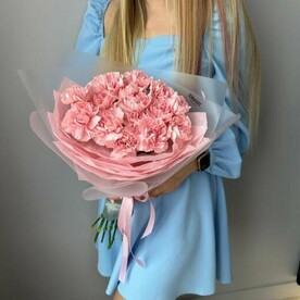 Букет из 15 розовых диантусов
