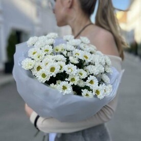 Букет из кустовой хризантемы Сантини 🌸