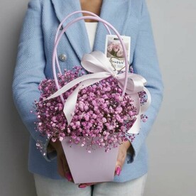 Сумочка из воздушной розовой гипсофилы 🌸