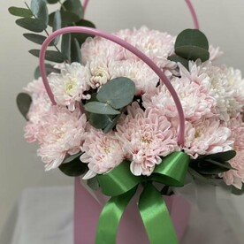 Сумочка из нежной хризантемы с эвкалиптом 🌸
