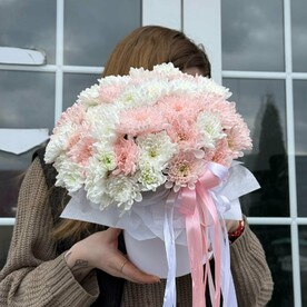 Милая коробочка из хризантем