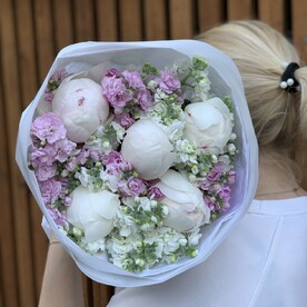 Маттиола, Пион, Тишью, Пленка матовая