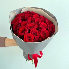 Монобукет из 21 красной розы