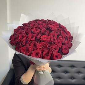 51 красная роза 50 см