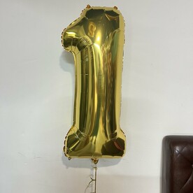 Цифра золотая с гелием 102см