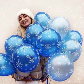 7 гелиевых зимних шаров, «Снежинка»