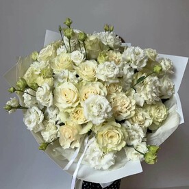 Отличное настроение, Лизиантус Эустома, Роза, Упаковка