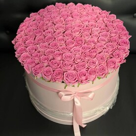 Коробка из 85 розовых роз