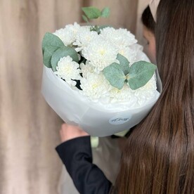 Хризантема кустовая, Эвкалипт, Тишью, Пленка матовая
