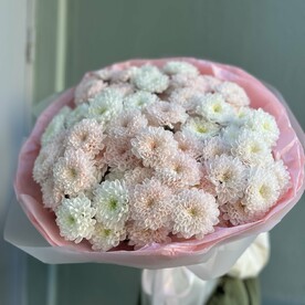 Букет из 11 кустов хризантем 💖 нежный