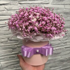 Композиция из гипсофилы "розовый фламинго"