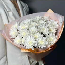 Букет из белых кустовых хризантем (3 шт)