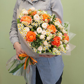Ромашка, Роза кустовая, Роза, Писташ пачка, Пленка матовая
