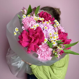 Роза шт, Хризантема кустовая шт, Диантус шт, Танацетум шт, Альстромерия шт