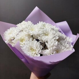 Букет Белая мечта из кустовой хризантемы