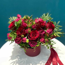 Роза эксплорер, Роза кустовая, Фисташка, Шляпная коробка, Оазис