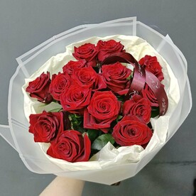 Букет из 15 эквадорских красных роз 🌹 Красная роза