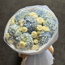 Гортензия, Роза кустовая, Дизайнерская упаковка, Аквапак