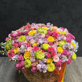 Гортензия, Роза, Роза кустовая, Маттиола, Джут, Оазис