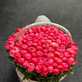 Пион, Корзина плетеная, Оазис