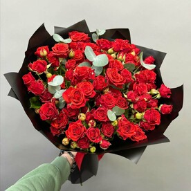 Роза кустовая, Эвкалипт, Упаковка
