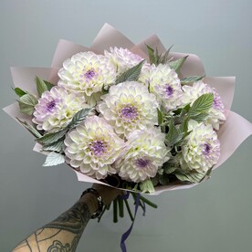 Нежные Георгины с Малиной 9 шт