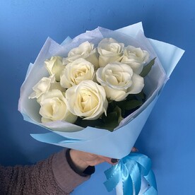 «Нежность» 9 белых роз