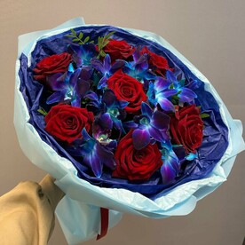 Орхидея дендробиум, Роза, Пистация, Дизайнерская упаковка