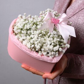 Нежное признание — сердце из гипсофилы S