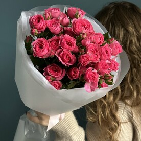 Малиновые розы 5 шт