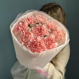 Букет из розовых диантусов 9 шт