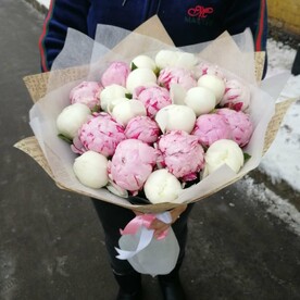 Пион, Упаковка крафт и фетр