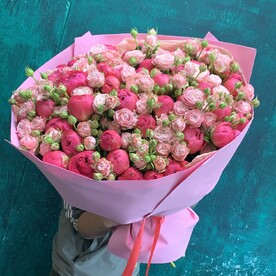 Пион, Роза пионовидная кустовая, Дизайнерская упаковка