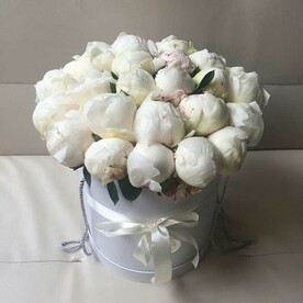 Пион, Флористическая губка, Шляпная коробка
