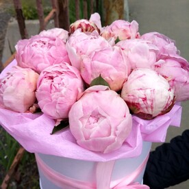 Пион, Флористическая губка, Шляпная коробка