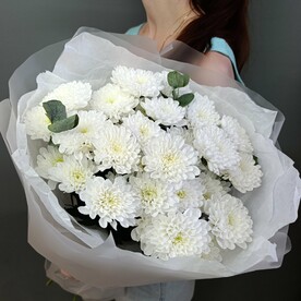 Хризантема кустовая, Эвкалипт, Авторская упаковка