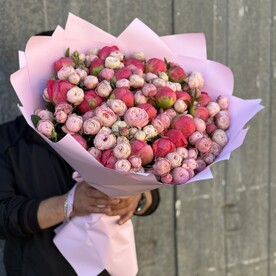 Роза кустовая, Пион, Дизайнерская упаковка