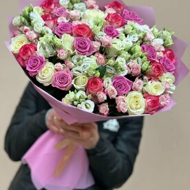 Лизиантус Эустома, Роза кустовая, Роза аваланч, Роза джумилия, Роза аква, Пленка дизайнерская