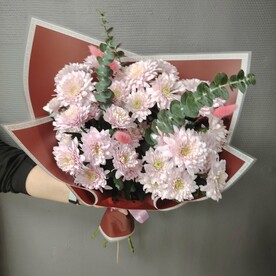 Хризантема, Эвкалипт, Лагурус, Пленка дизайнерская