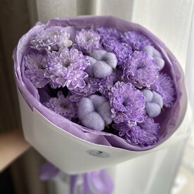 Хризантема кустовая, Хлопок, Фоамиран