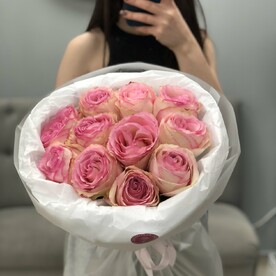 11 розовых эквадорских роз